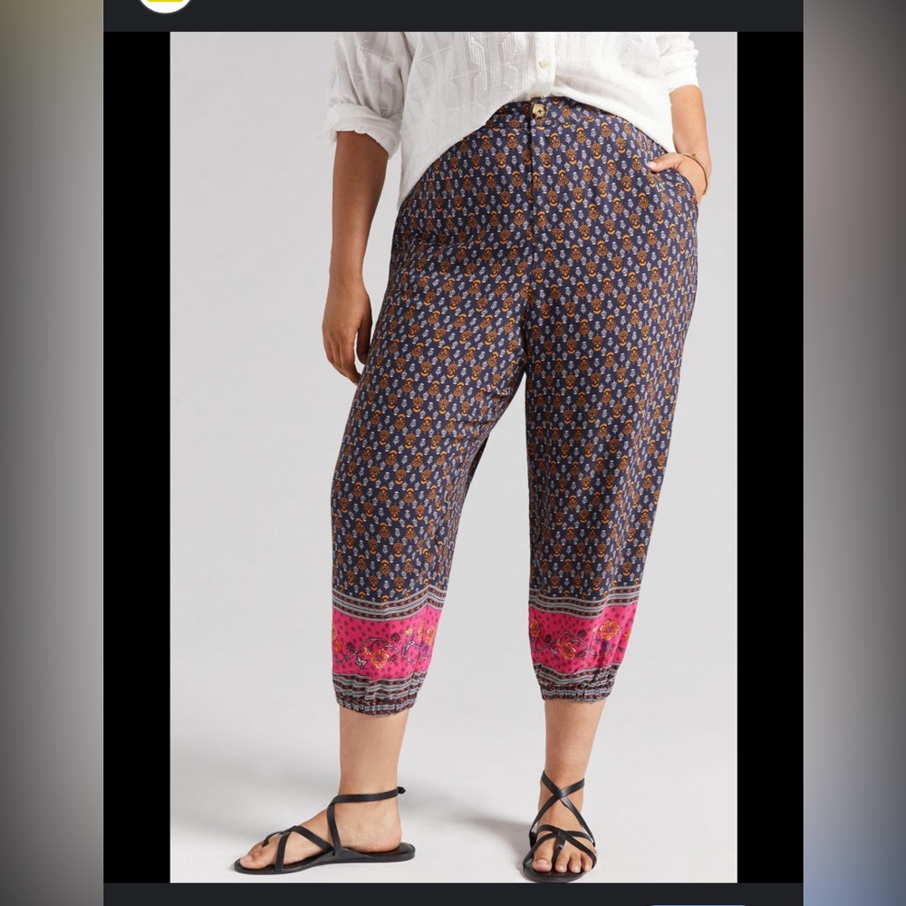 Anthropologie Smocked Balloon leg pants size 16W with pockets